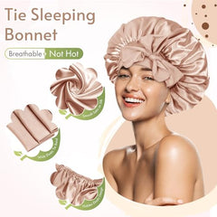 BONNET QUEEN satin bonnet bow forehead style, versatile looks.