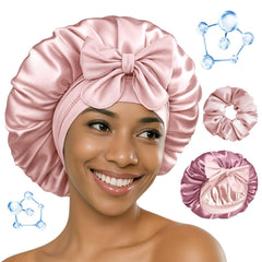 BONNET QUEEN silk bonnet with hyaluronic acid offers overnight hydration for hair.