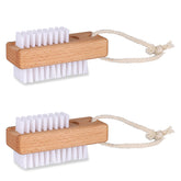 BONUMVITA wooden nail brush wide-side for surface cleaning with quick dirt removal after gardening.