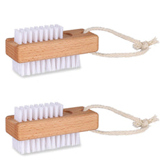BONUMVITA wooden nail brush wide-side for surface cleaning with quick dirt removal after gardening.