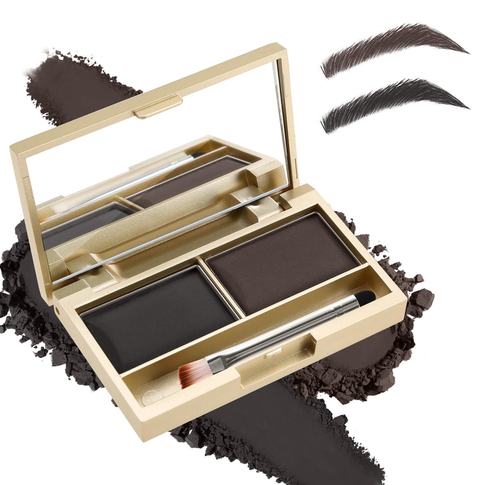 Boobeen Eyebrow Powder Kit compact mirror enables quick, on the go brow definition