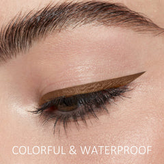 Boobeen Liquid Eyeliner Pen matte finish swatch with bold color.