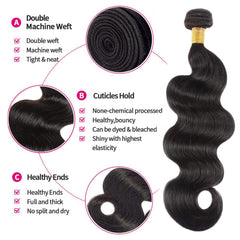 Boopwine body wave bundle length package with 3 bundles