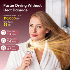 Bopcal brushless motor delivers faster drying and styling with strong airflow
