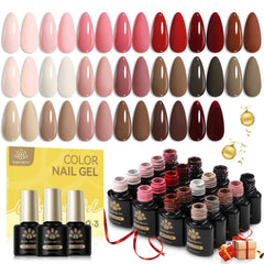 Born Pretty 23pcs gel nail polish set front view shows vibrant fall colors for DIY manicures.