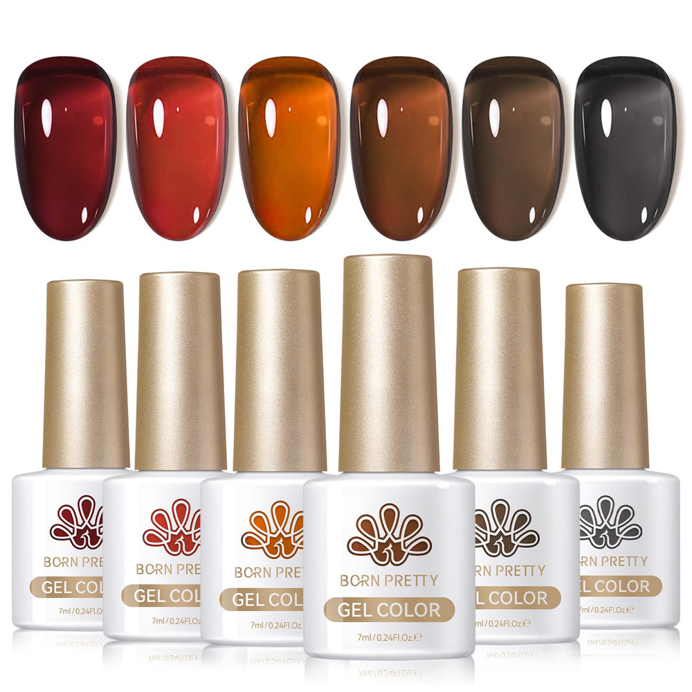 Born Pretty amber jelly crystal bottle shows long-lasting color with subtle sparkle