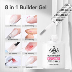 Born Pretty Builder Gel apex-builder swatch shows even coverage and durable finish for extended wear.