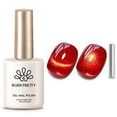Born Pretty Cat Magnetic Eye Gel Nail Polish red bottle shows high-gloss ceramic-like shine.