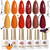 Born Pretty fall-winter gel polish pumpkin caramel swatches for seasonal manicures