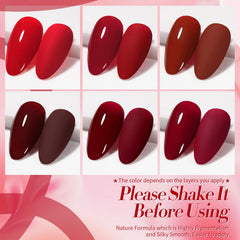 Born Pretty gel nail polish color swatch shows versatile fall looks in burgundy
