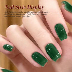 Born Pretty jelly gel nail polish green shade for fresh everyday style