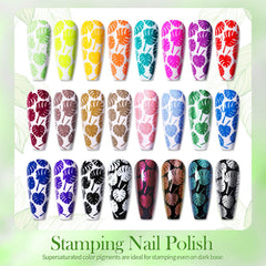 Born Pretty holographic stamping polish swatch showing shimmering effect for nail art