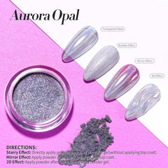 Born Pretty nail powder application step highlights easy DIY rainbow-like finish for home use.