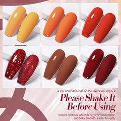 Born Pretty orange red gel polish bottle swatch shows rich color payoff