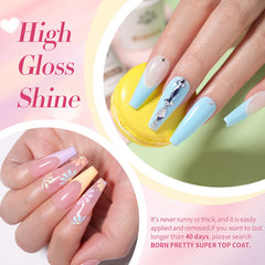 Born Pretty pastel gel nail polish set bottle close-up highlighting smooth brush and gloss.