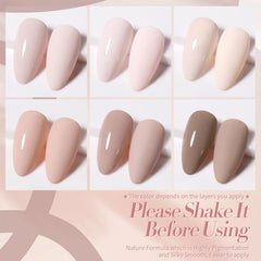 Born Pretty Pink Nude Gel Nail Polish application brush demonstrates easy nail prep.