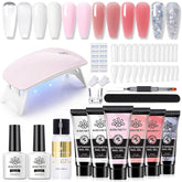 Born Pretty poly nail extension kit lamp setup for professional at-home manicures