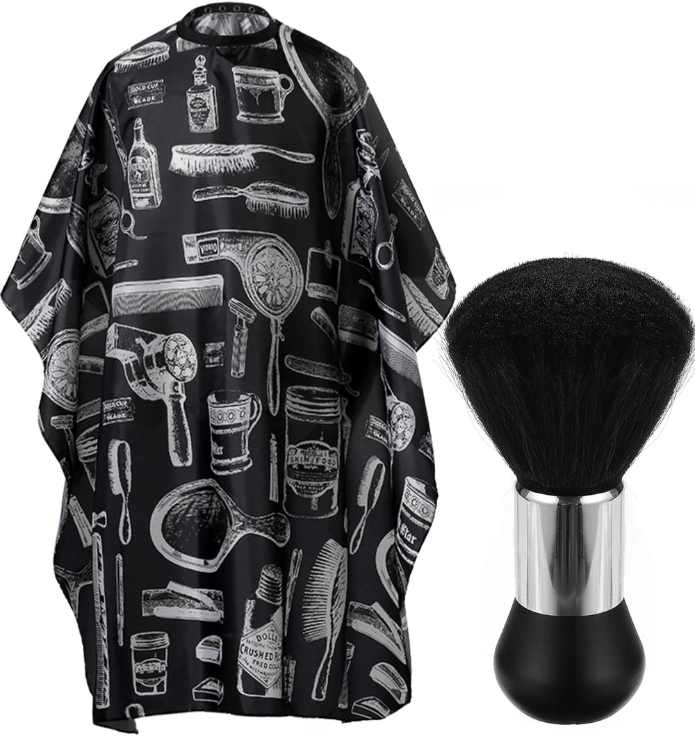 Borogo floral-print cutting cape front view protects clothing during trims.