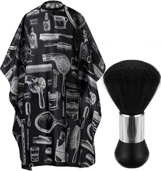 Borogo floral-print cutting cape front view protects clothing during trims.