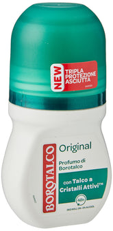 Borotalco Deodorant Roll-On Original bottle front shows a fresh, long-lasting feel.