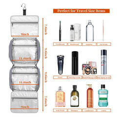 Bosidu leather-look toiletry bag with side handle for quick, hands-free travel access.