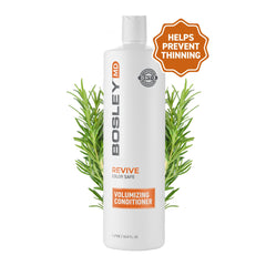 BosleyMD BosRevive bottle back label highlights vegan, sulfate-free formula and key benefits.