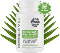 BosleyMD DHT-7 capsules close-up for vegan daily intake.