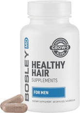 BosleyMD Men’s Healthy Hair Supplements bottle front for daily hair support.