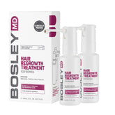 BosleyMD Minoxidil Woman Spray bottle closeup shows the no-mess applicator for easy regrowth support.