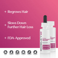 BosleyMD regular-strength packaging highlights two 2oz bottles.