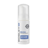 BosleyMD Thickening Treatment bottle and foam showing instant root volume for fuller hair.