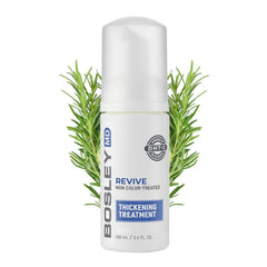 BosleyMD Thickening Treatment scalp-rejuvenation visuals emphasize a refreshed scalp feel during use.