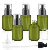 BOSMIOW green glass bottle with pump—60ml for easy lotion application.