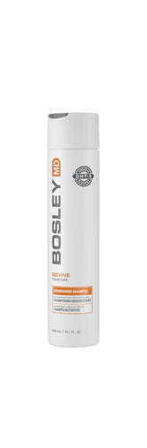 BosRevive bottle pour shows a gentle cleanse for thinning hair and color-safe care.