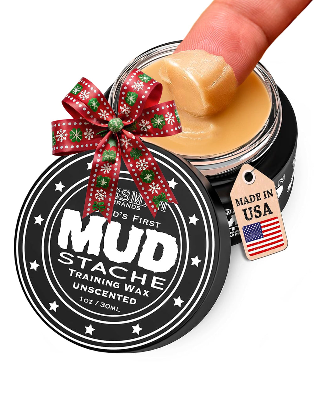 Bossman MUDstache jar close-up showing matte finish.