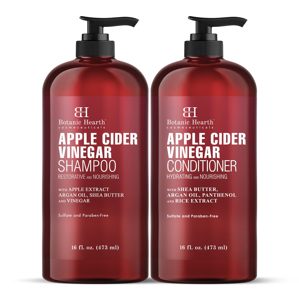 Botanic Hearth Apple Cider Vinegar Shampoo bottle closeup for scalp refreshment and shine