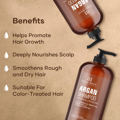 Botanic Hearth Argan Shampoo application—volumizing effect on hair texture.