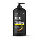 Botanic Hearth Biotin Shampoo bottle pour demonstrates sulfate-free cleansing for daily care