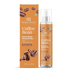 Botanic Hearth Coffee Hair Perfume bottle on display for daily refreshment.