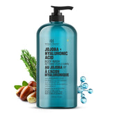Botanic Hearth Jojoba & Hyaluronic Body Wash bottle delivers hydrating glow.