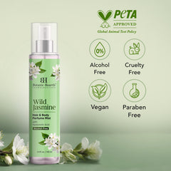 Botanic Hearth Wild Jasmine body mist applied for a light bloom on skin