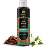 Botanic Rain Ayurveda Body Oil bottle shows fast-absorbing hydration for dry skin.