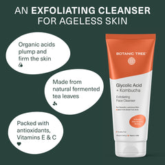 Botanic Tree Kombucha face wash lather demonstrates a gentle foaming cleanse.