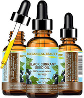 Botanical Beauty Black Currant Seed Oil bottle for skin and hair care.