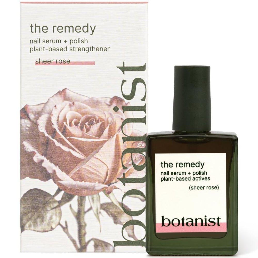 Botanist Nails The Remedy bottle rose shade—strengthening for damaged nails.