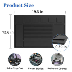 Botyboty barber mat organizer slots keeps scissors and guards within quick reach