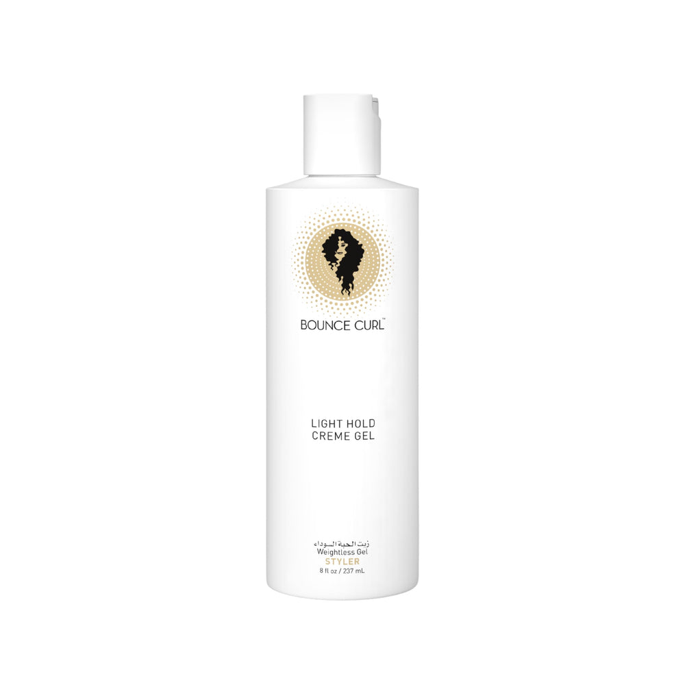 Bounce Curl Light Hold Creme Gel bottle showing lightweight hold for defined curls