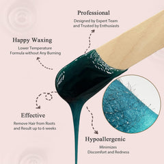 Bouvetan Jasmine wax beads applied on legs and face for smooth skin