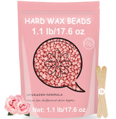 Bouvetan rose hard wax beads in a jar for convenient at-home waxing.