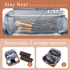 BOYATU makeup organizer with 5 compartments for skincare and makeup.